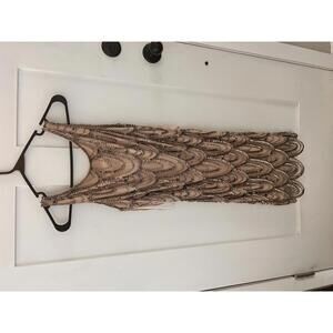 Pissaro Nights Beaded Silver Dress size 6